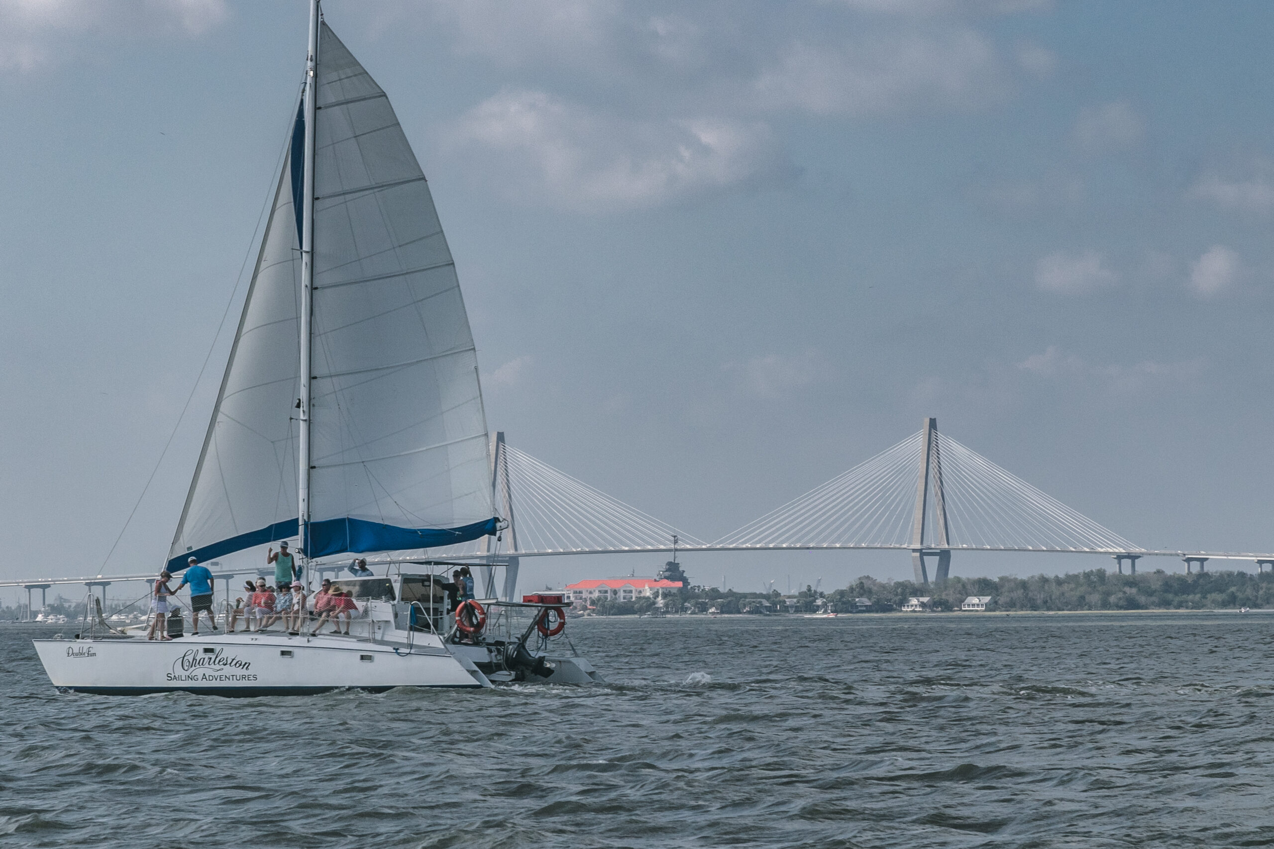 Double Fun sailing with Cooper River bridge in background
